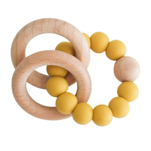 ALIMROSE Beechwood Teether Ring - Butterscotch