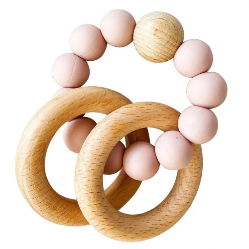 ALIMROSE Beechwood Teether Ring - Petal