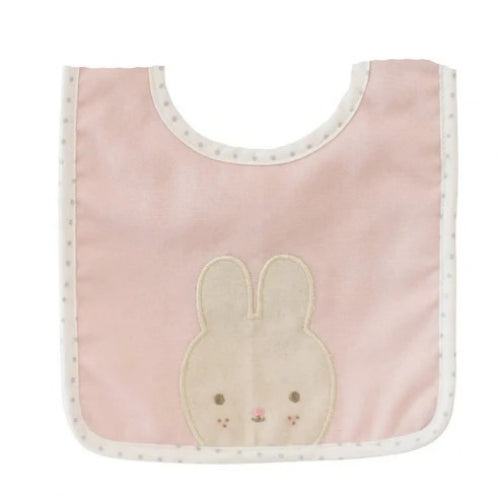 ALIMROSE Linen Bunny Bib Pink