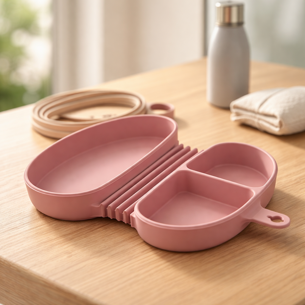 Giggle Bubs, Foldable Silicone Kids Meal Box.