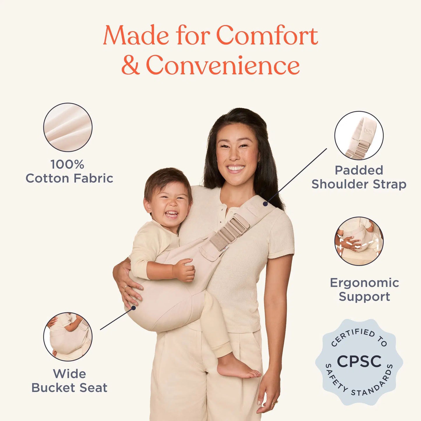 ERGOBABY UPSIE SLING CARRIER - NATURAL BEIGE