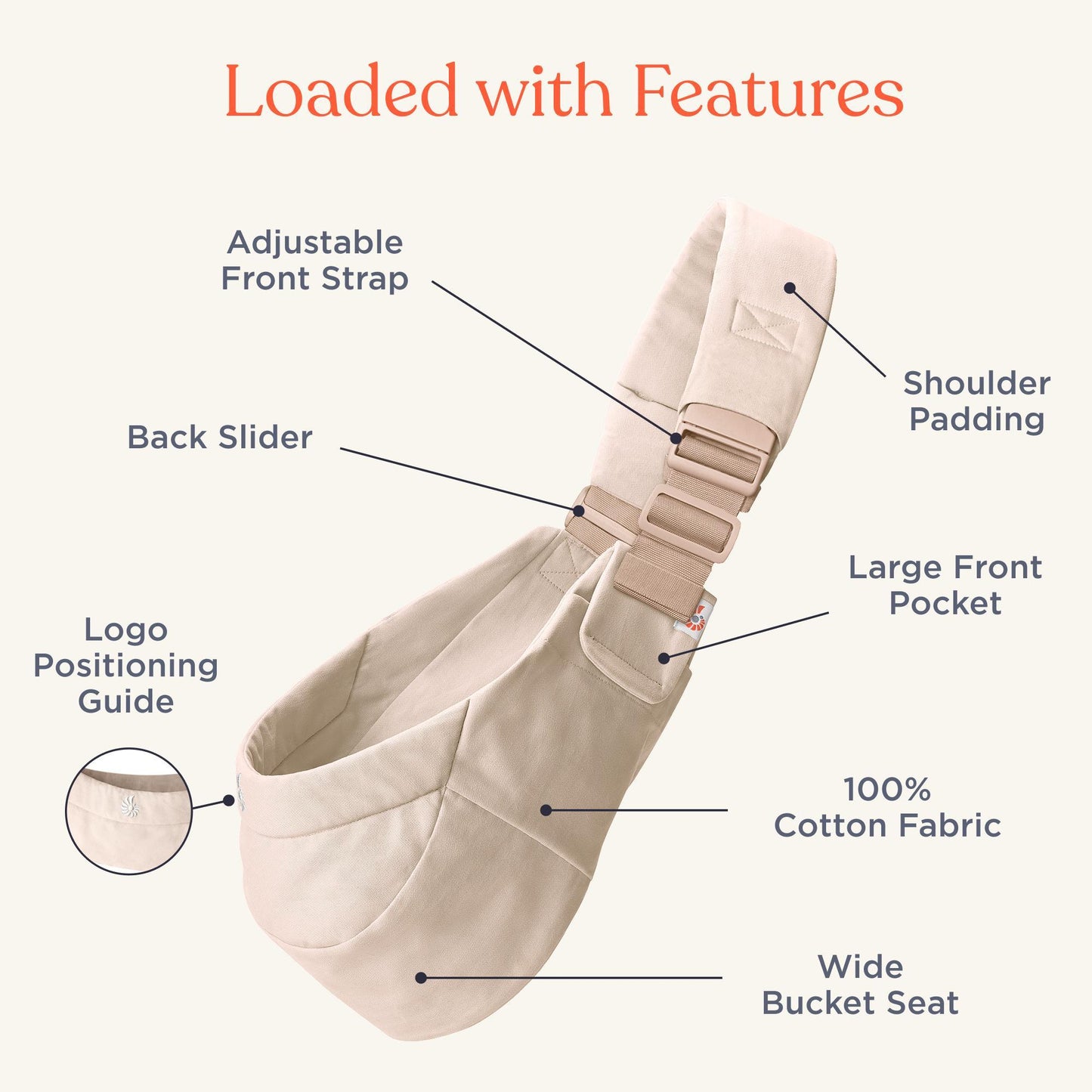 ERGOBABY UPSIE SLING CARRIER - NATURAL BEIGE