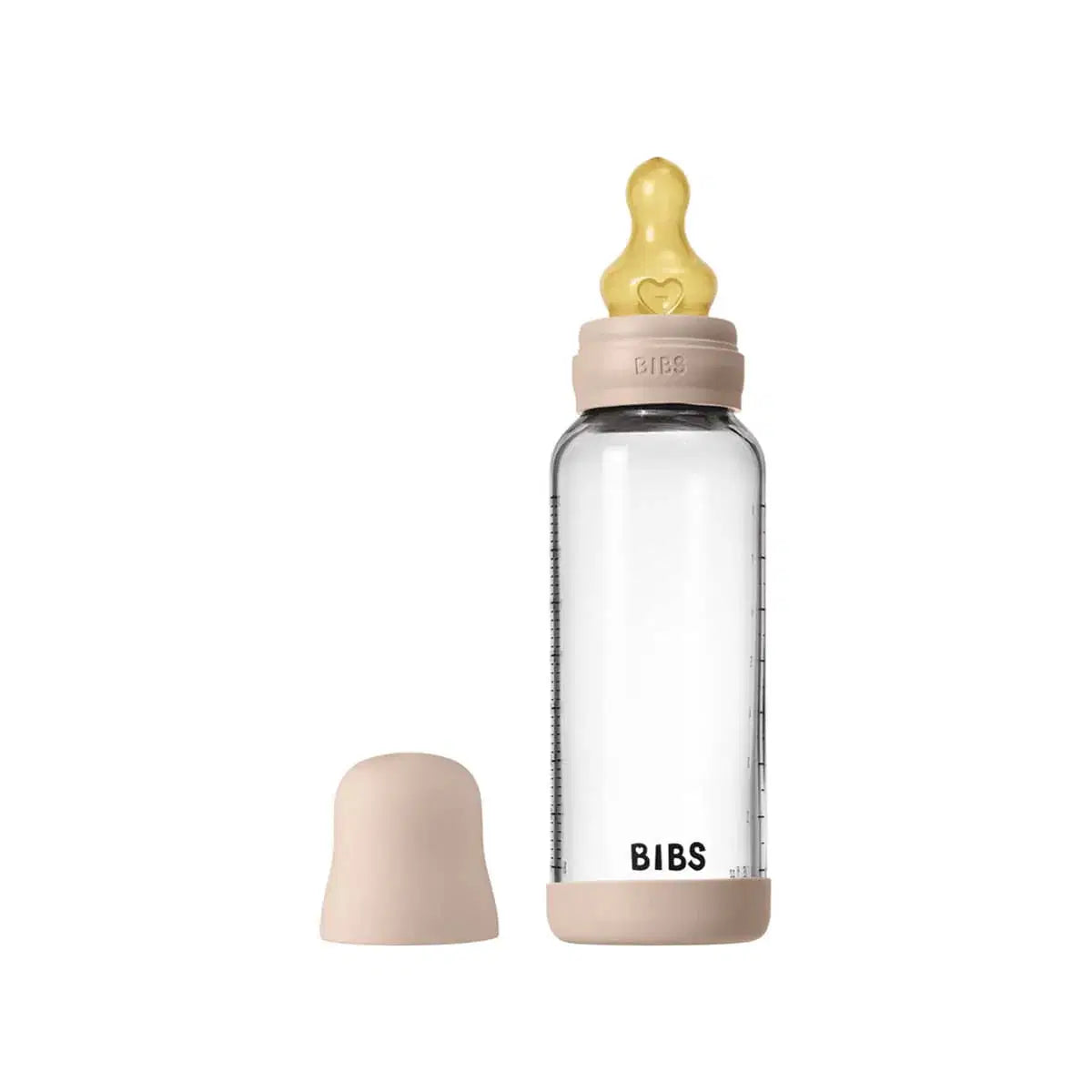 BIBS Glass Baby Bottle Complete Set 240ml Latex Blush