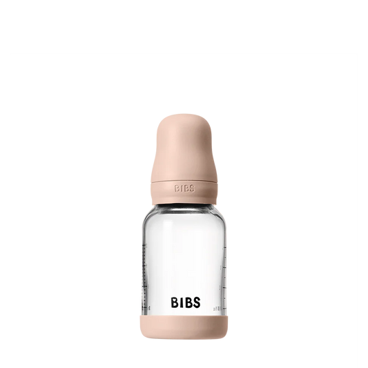 BIBS Glass Baby Bottle Complete Set 120ml Latex - Blush