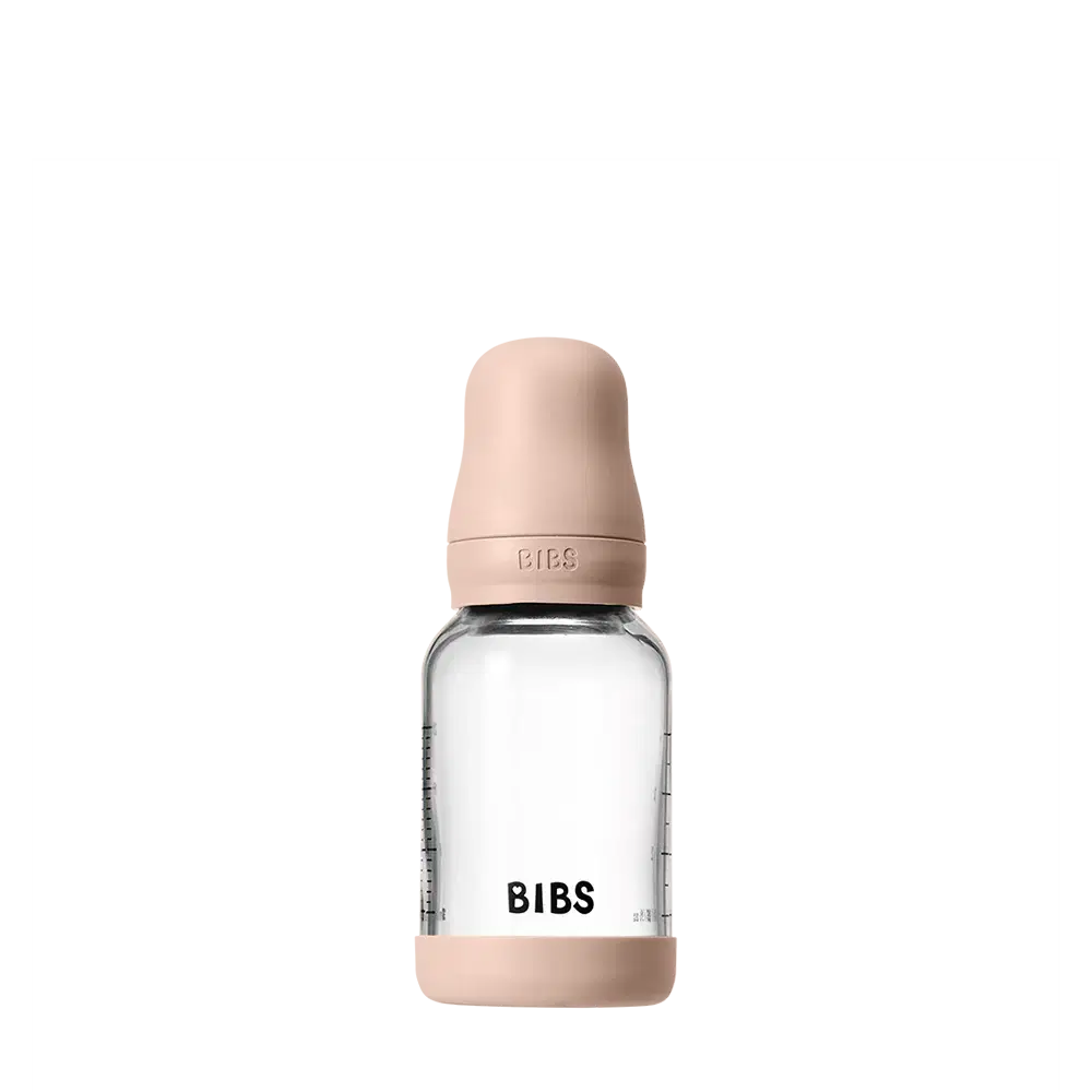 BIBS Glass Baby Bottle Complete Set Latex Blush