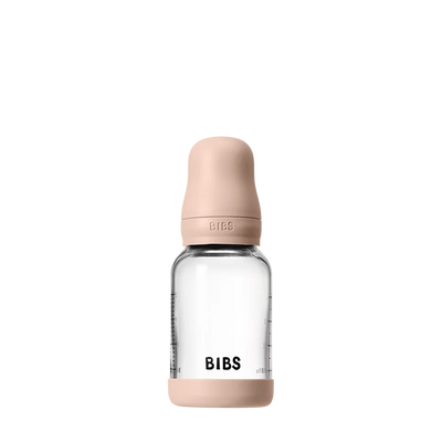 BIBS Glass Baby Bottle Complete Set 120ml Latex - Blush