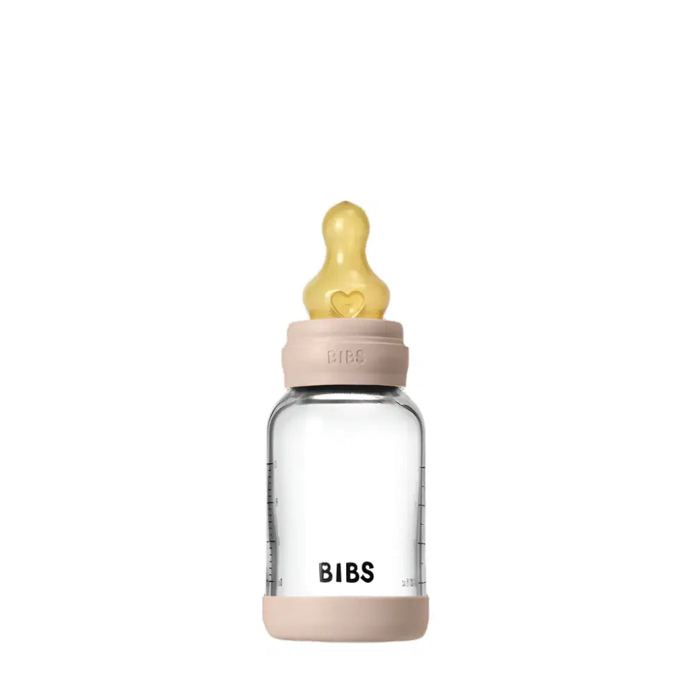 BIBS Glass Baby Bottle Complete Set Latex Blush