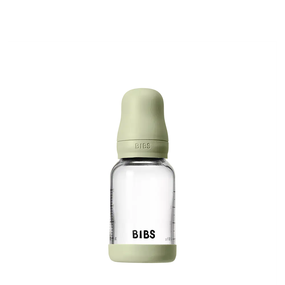 BIBS Glass Baby Bottle Complete Set Latex Sage