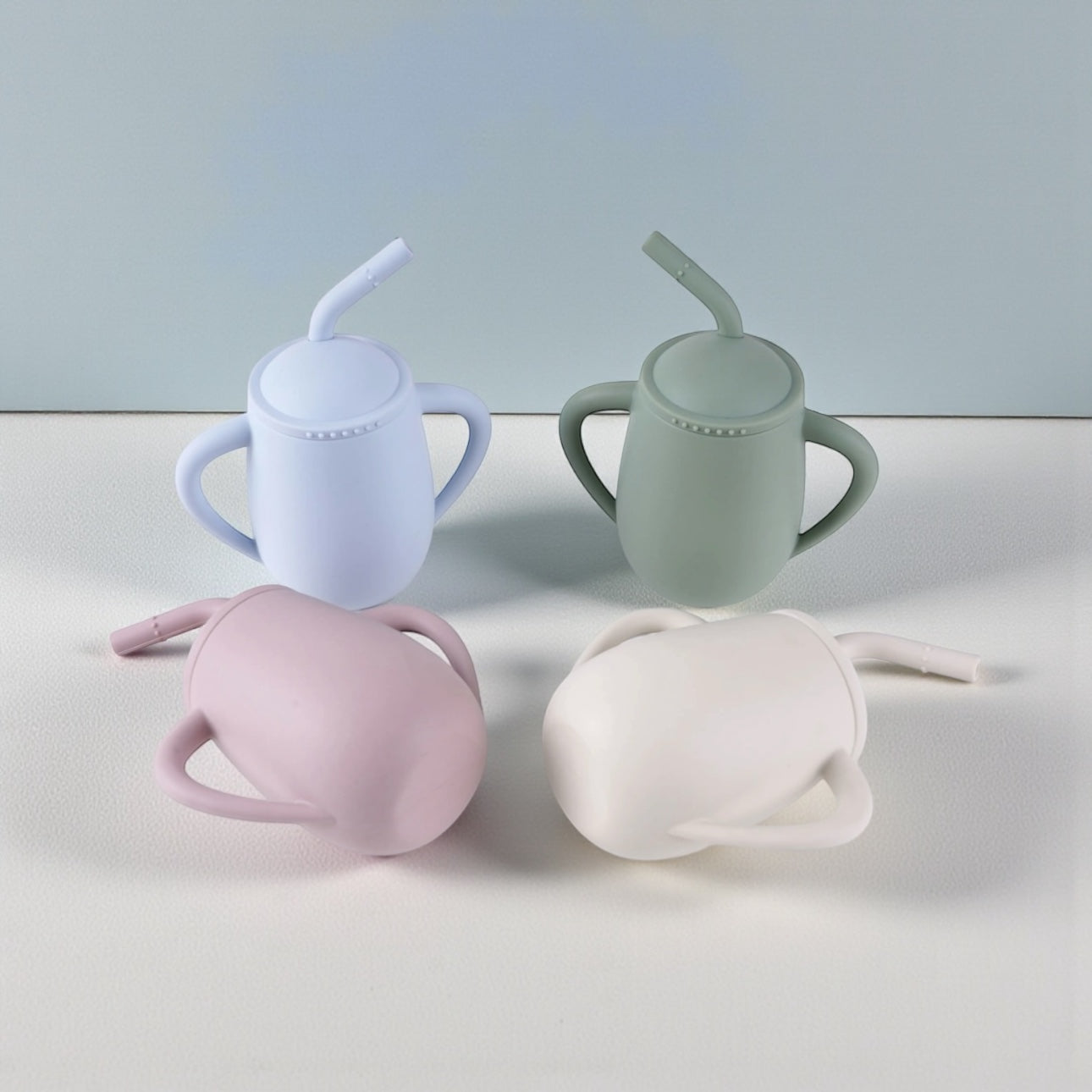 Giggle Bubs EasySip Silicone Straw Cup – Toddler Training Cup with Handles