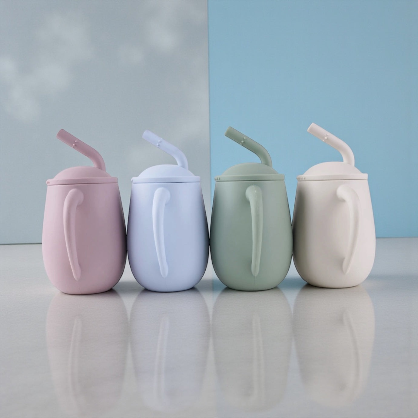 Giggle Bubs EasySip Silicone Straw Cup – Toddler Training Cup with Handles