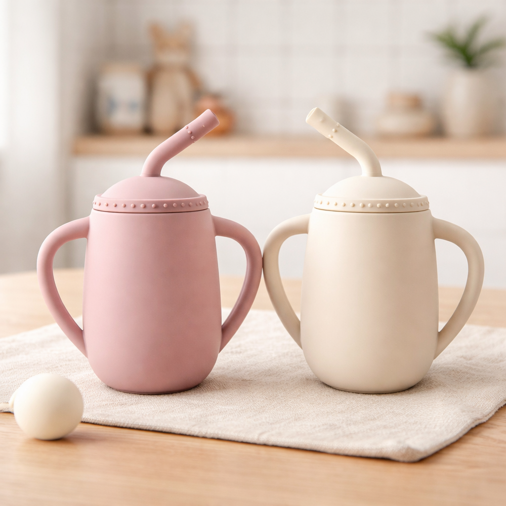 Giggle Bubs, EasySip Toddler Silicone Straw Cup