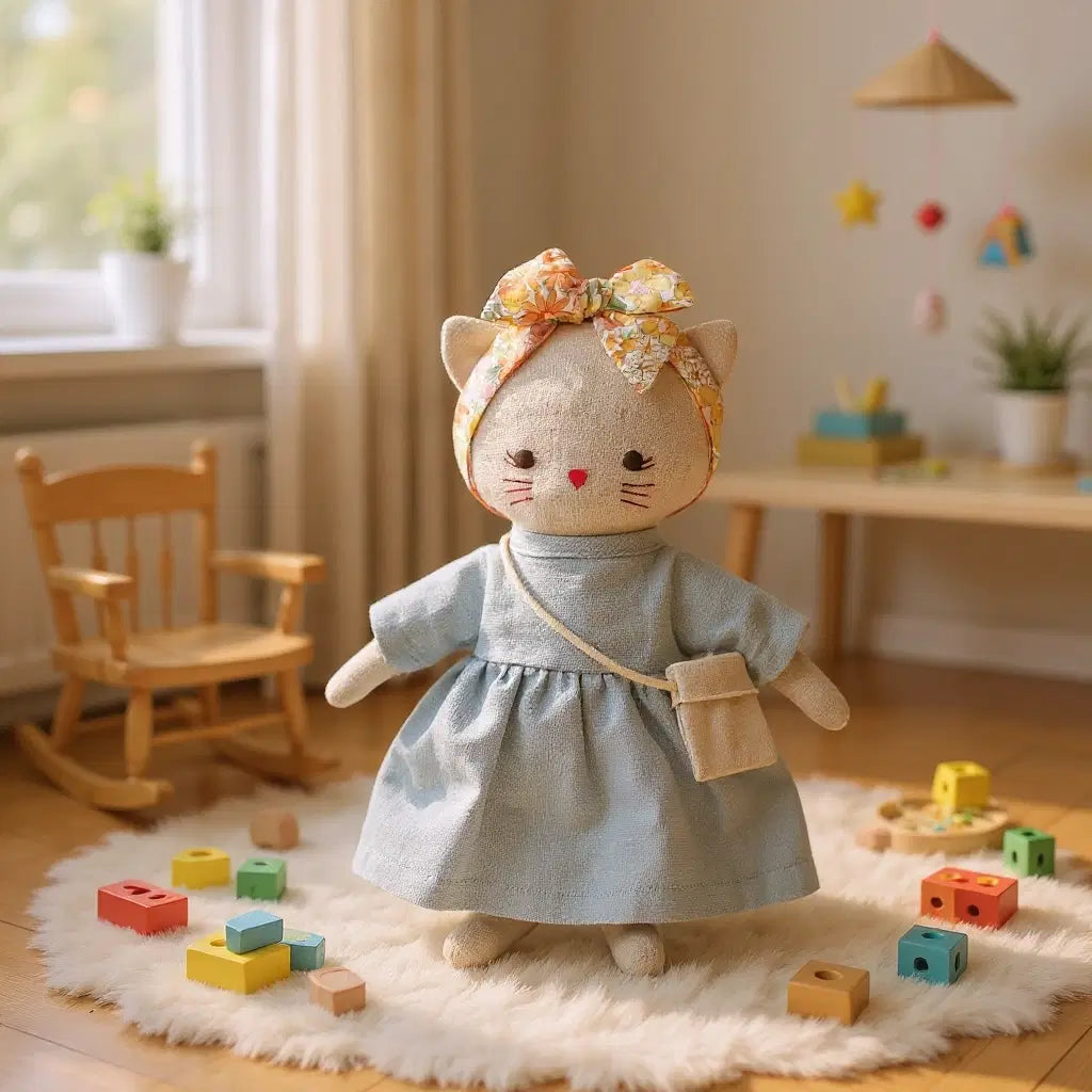 Mini Lilly Kitty Grey Linen