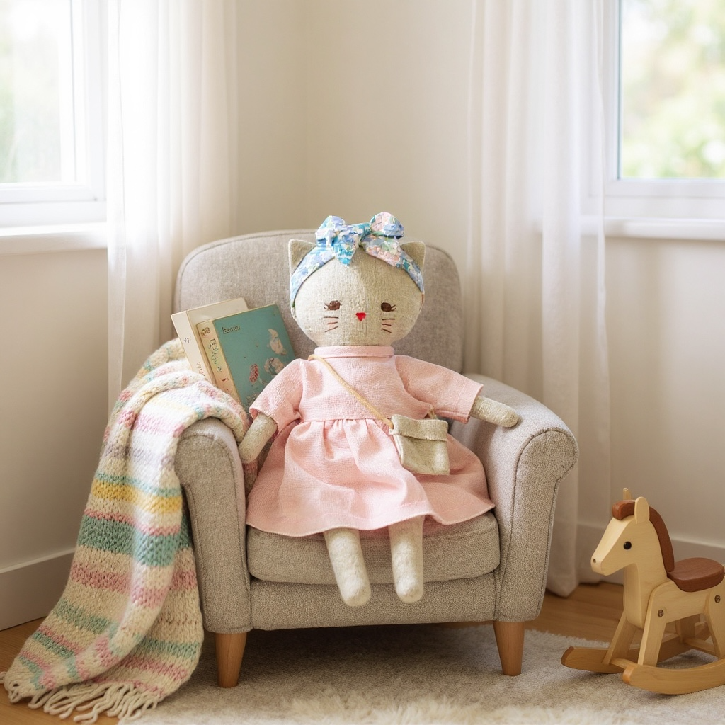 Mini Lilly Kitty Pink Linen
