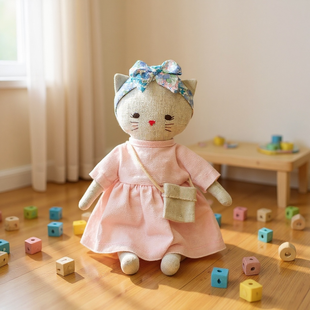 Mini Lilly Kitty Pink Linen
