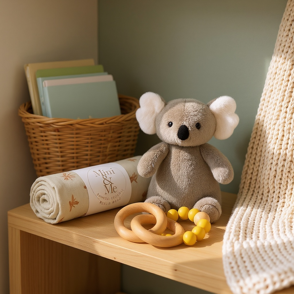 ALIMROSE Plush Baby Koala Comforter Grey