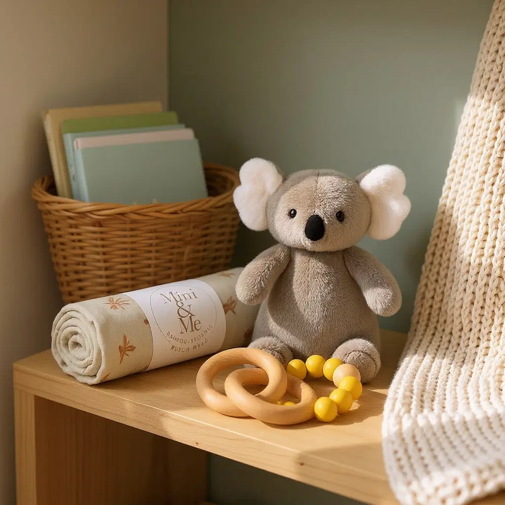 ALIMROSE Plush Baby Koala Comforter Grey