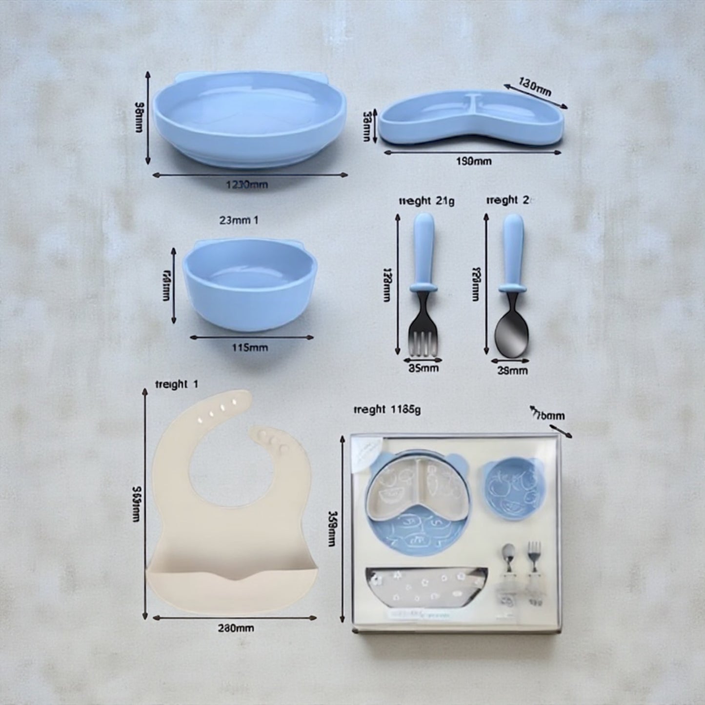 👉 Giggle Bubs Grow-With-Me Silicone Feeding Set