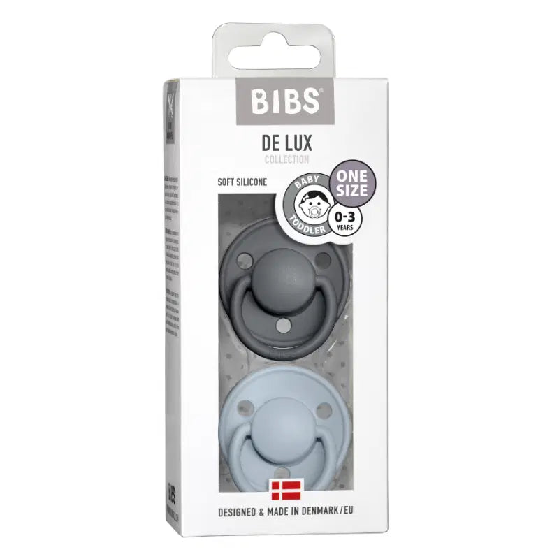 BIBS De Lux - Iron/Baby Blue - (2pk)
