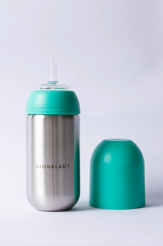 The Lion & Lady Toddler Straw Cup - 350ml 18/8 Stainless Steel (More Colors)