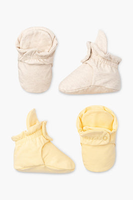 Monica+Andy 2-Pack Organic Baby Booties Cream Heather (Limited Edition)