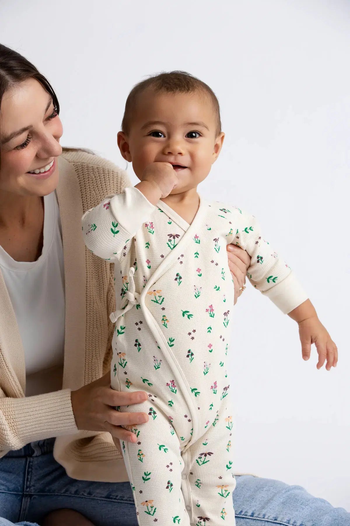 Monica + Andy Kimono Tie One-Piece Fall Flowers