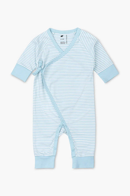 Monica + Andy Kimono Tie One-Piece Light Blue French Stripe