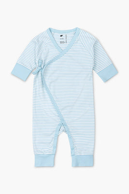 Monica + Andy Kimono Tie One-Piece Light Blue French Stripe