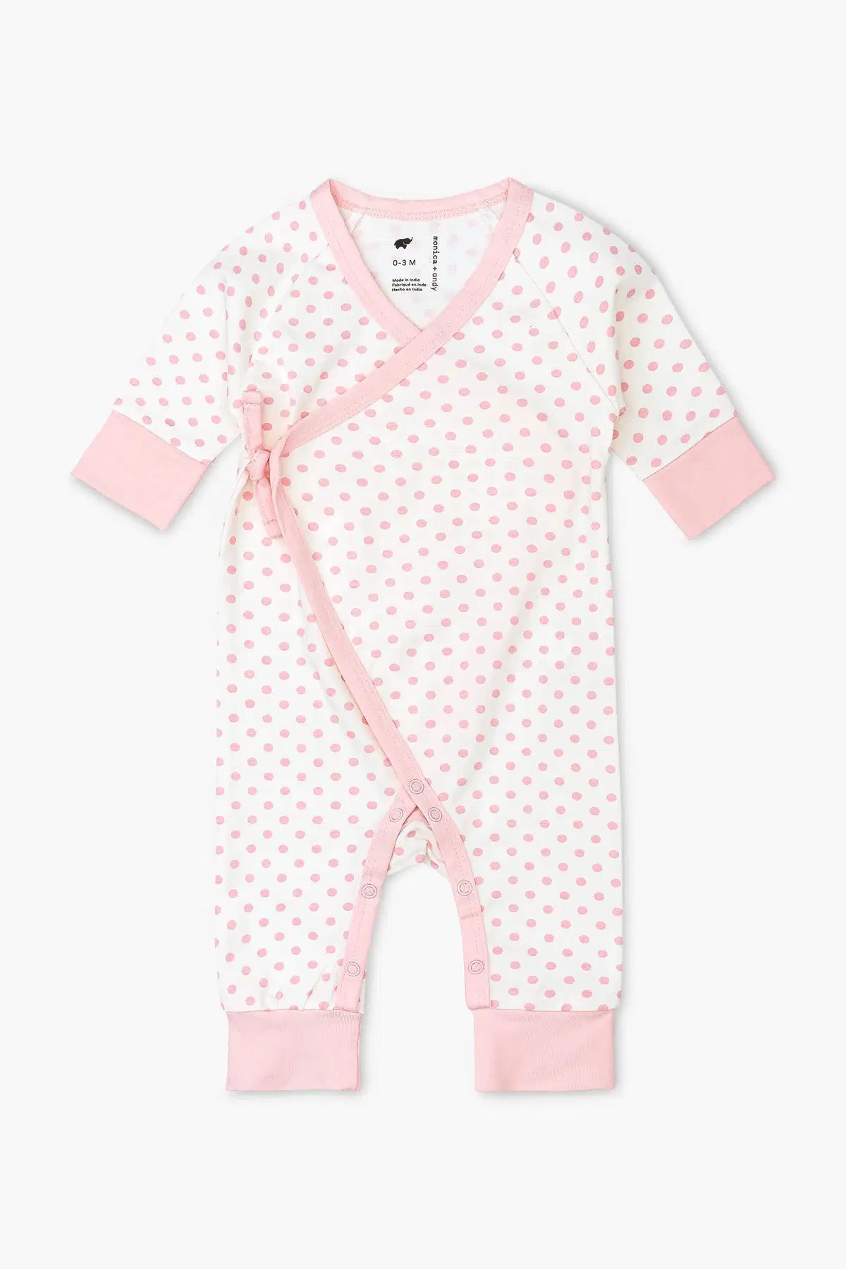 Monica + Andy Kimono Tie One Piece Light Pink Polka Dots