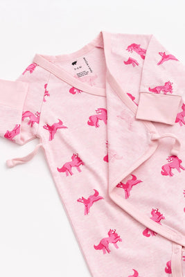 Monica + Andy Kimono Tie One-Piece Pink Unicorns