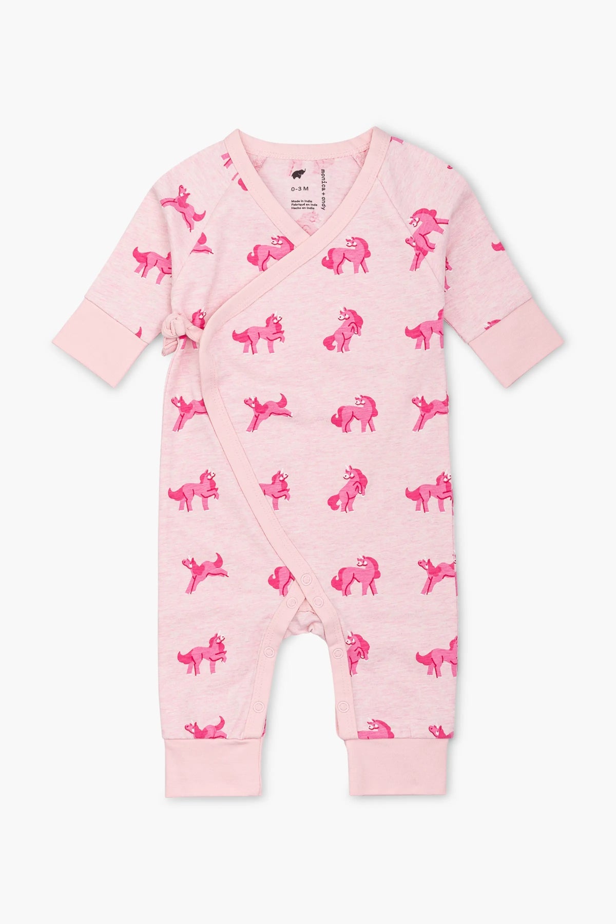 Monica + Andy Kimono Tie One-Piece Pink Unicorns