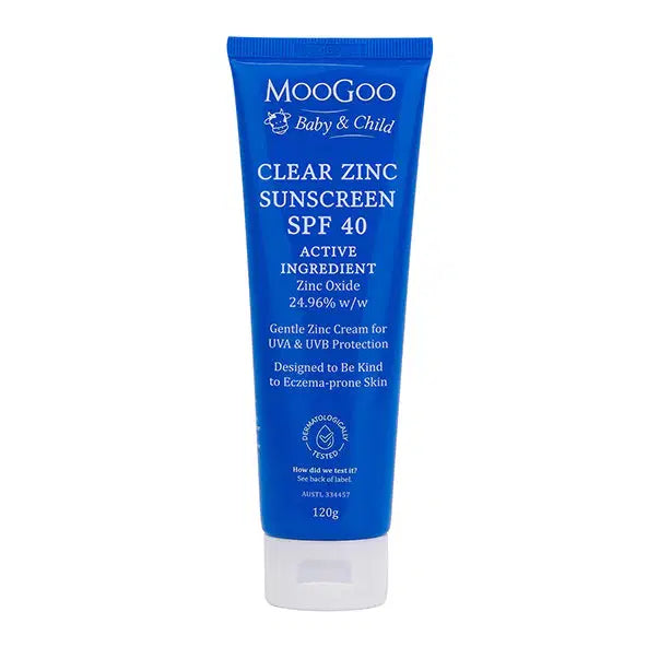 MooGoo Baby Clear Zinc Sunscreen SPF 40 120g TGA