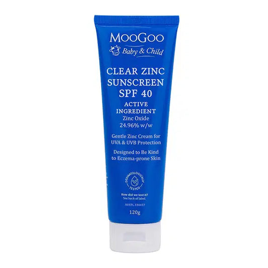 MooGoo Baby Clear Zinc Sunscreen SPF 40 120g TGA