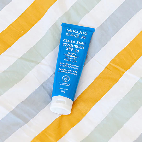 MooGoo Kids Clear Zinc Sunscreen SPF 40 120g, TGA APPROVED!