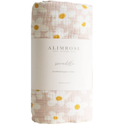 ALIMROSE Muslin Swaddle Large Daisies
