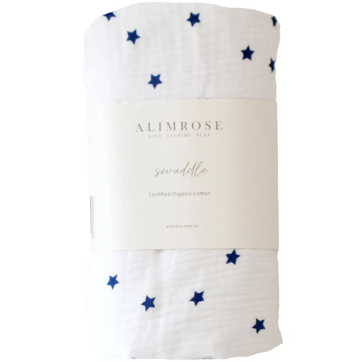 ALIMROSE Muslin Swaddle Navy Stars