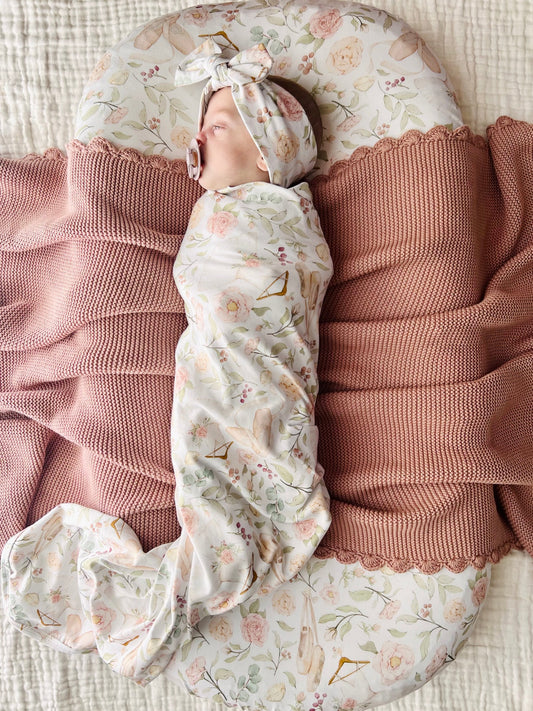Mini & Me ORGANIC JERSEY BABY WRAP SET AMELIA
