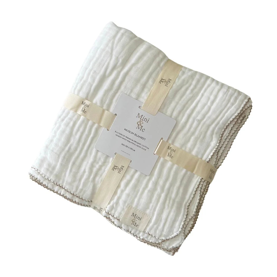 Mini & Me DREAMY MUSLIN BLANKET IVORY