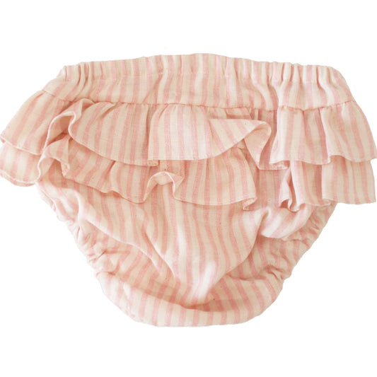 ALIMROSE Ruffle Bloomers Pink Stripe Small 3-6 mths