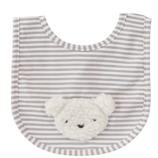 ALIMROSE Sherpa Bear Bib Ivory
