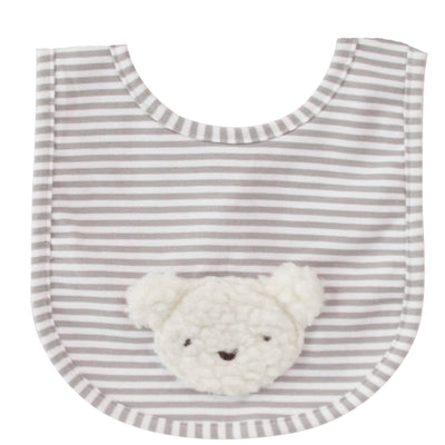 ALIMROSE Sherpa Bear Bib Ivory