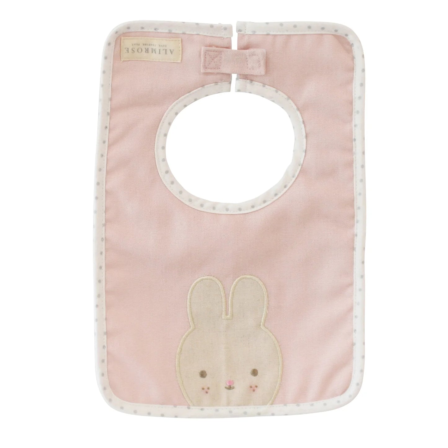 ALIMROSE Linen Bunny Bib Pink