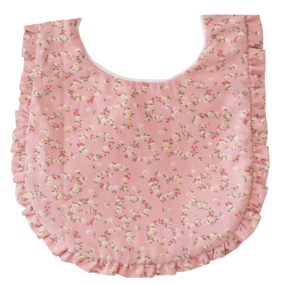ALIMROSE Ruffle Edge Bib Posy Heart