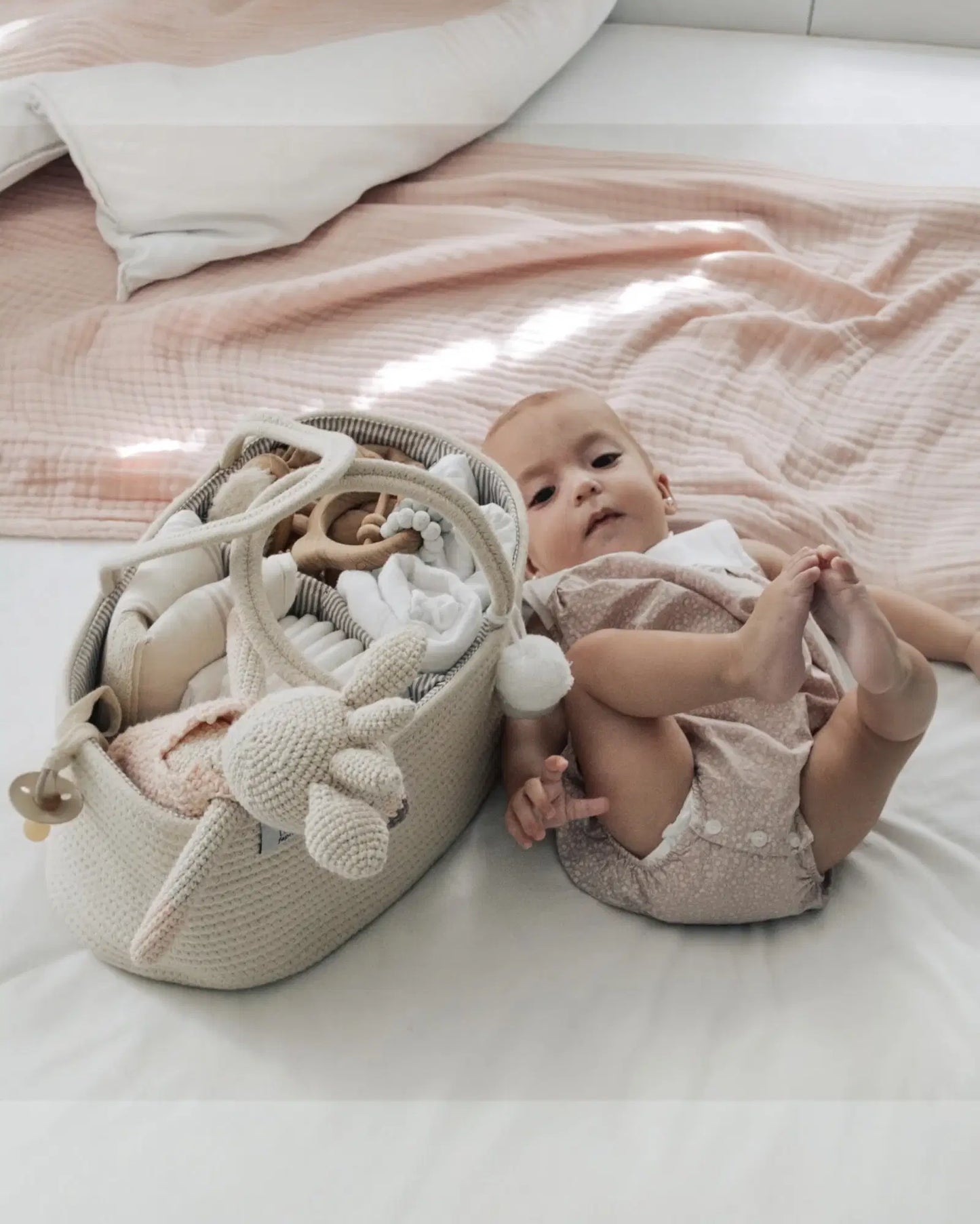 Fephas Rope Diaper Caddy Off White