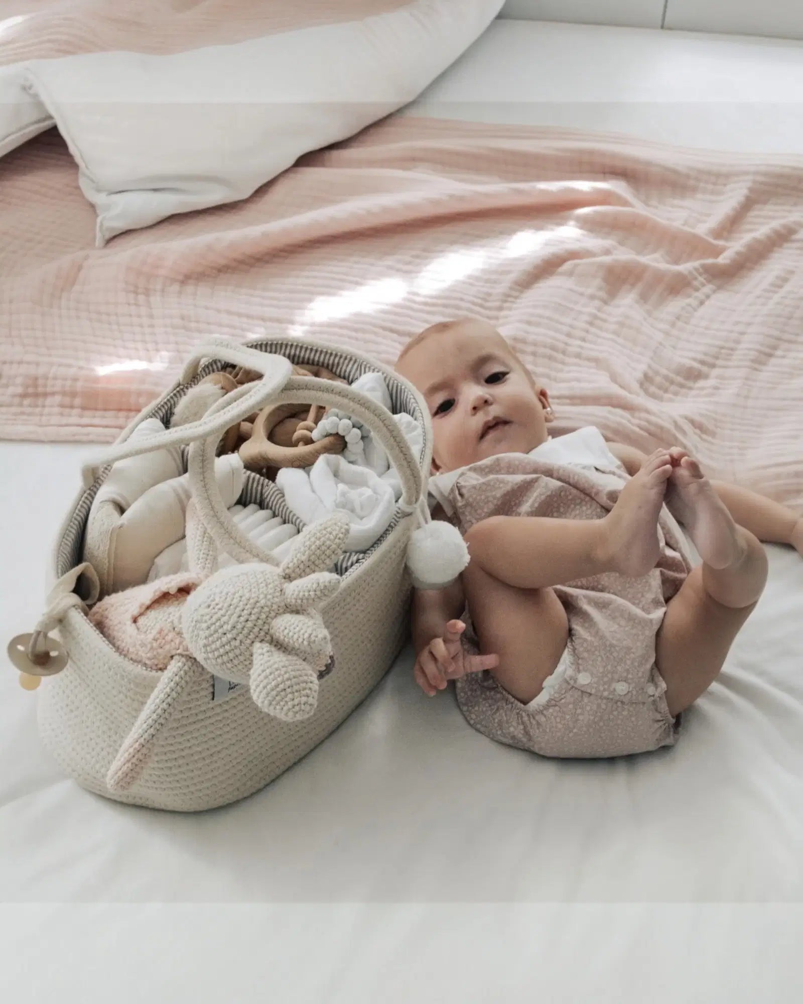Fephas Rope Diaper Caddy Off White