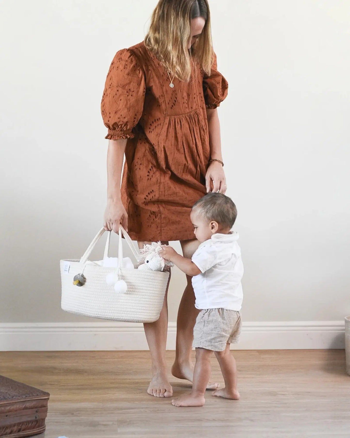 Fephas Rope Diaper Caddy Off White