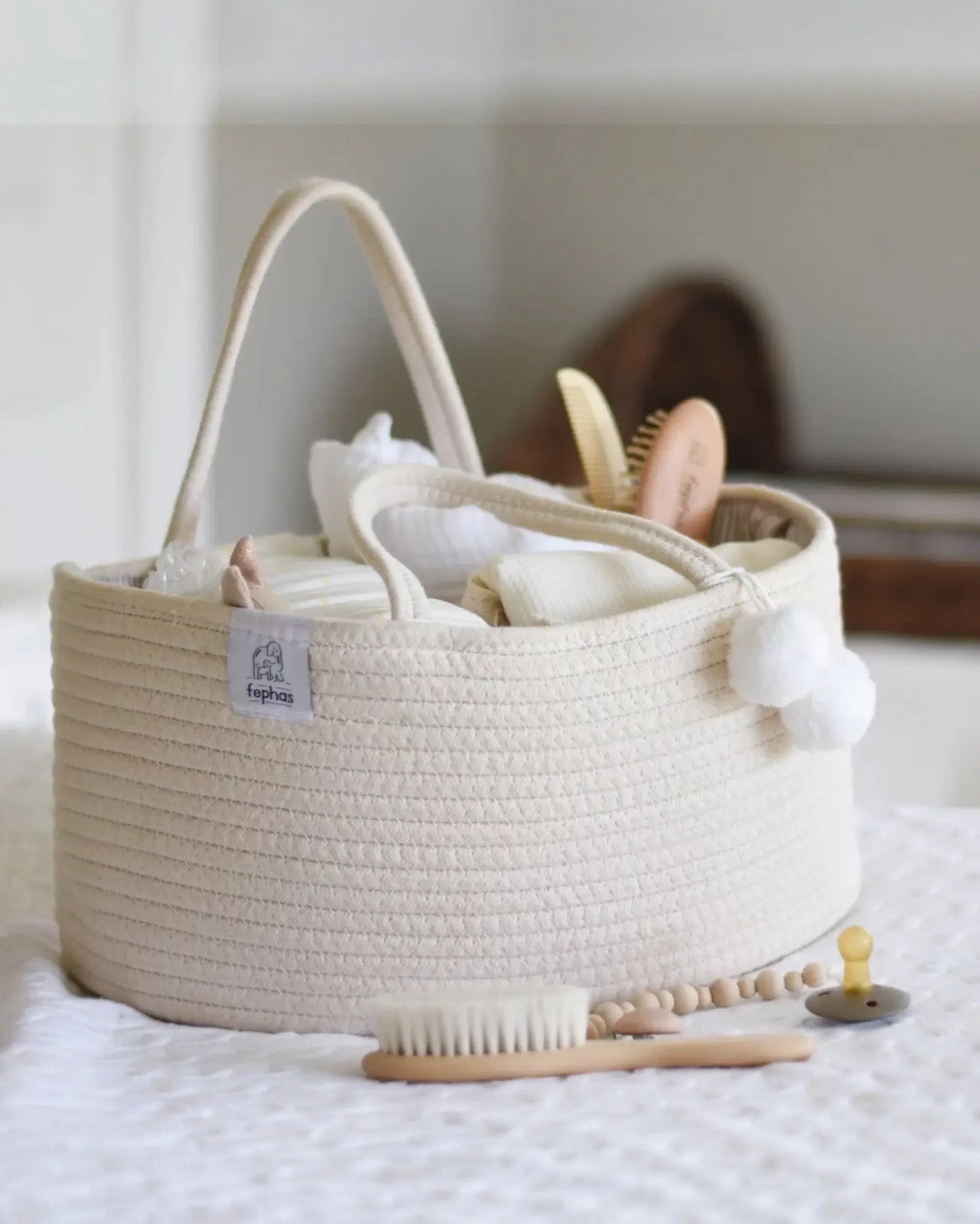 Fephas Rope Diaper Caddy Off White