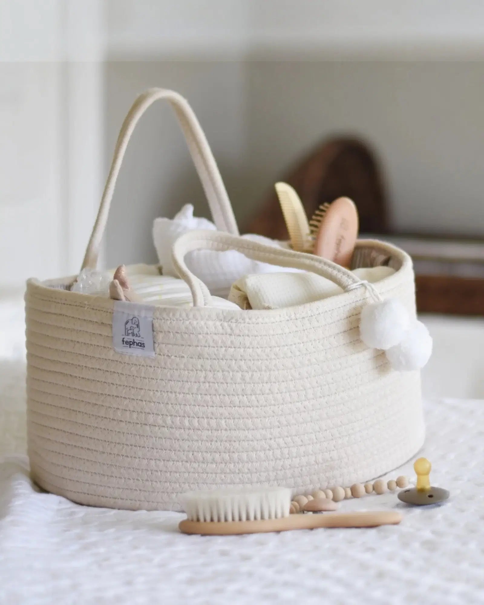 Fephas Rope Diaper Caddy Off White