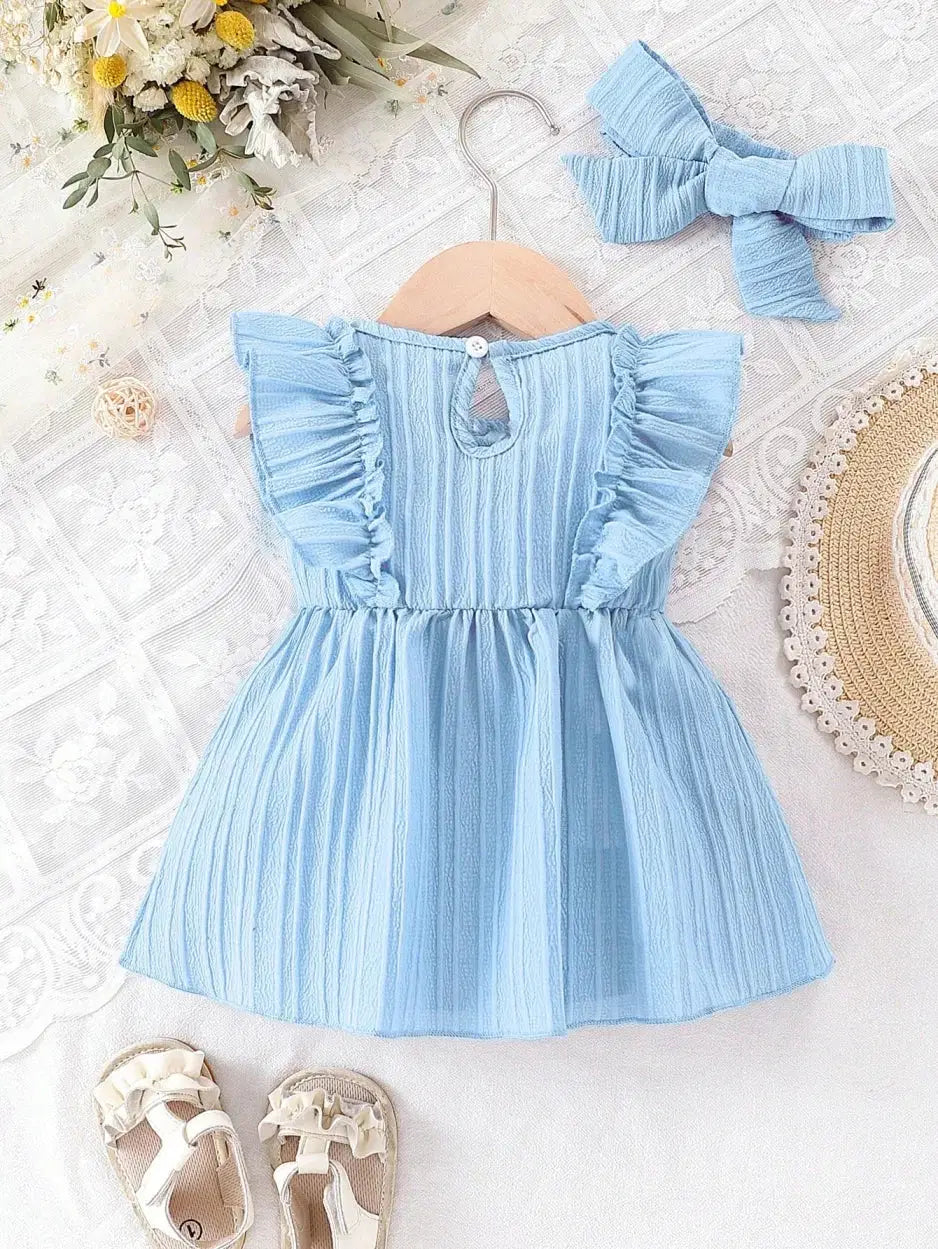 Giggle Bubs, Dress with Ruffle Edges and Bow