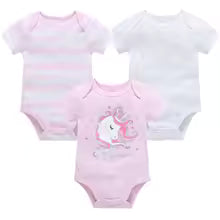 GigglBubs, 3PC Cotton Short Sleeve Girl Bodysuit