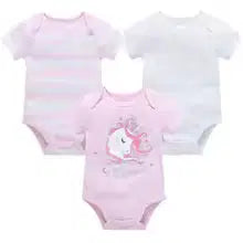 Giggle Bubs, 3PC Cotton Short Sleeve Girl Bodysuit